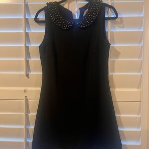 Atmosphere Black Mini Dress with Embellished Collar